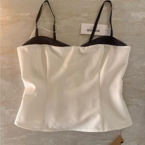 Reformation NWT Melanie Top Ivory Sz 6